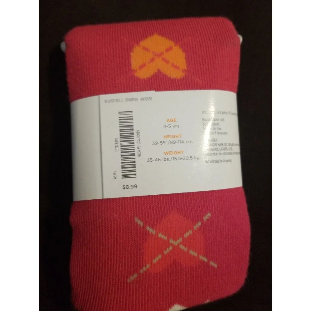 Gymboree little hearts tights 4t 5t nwt
